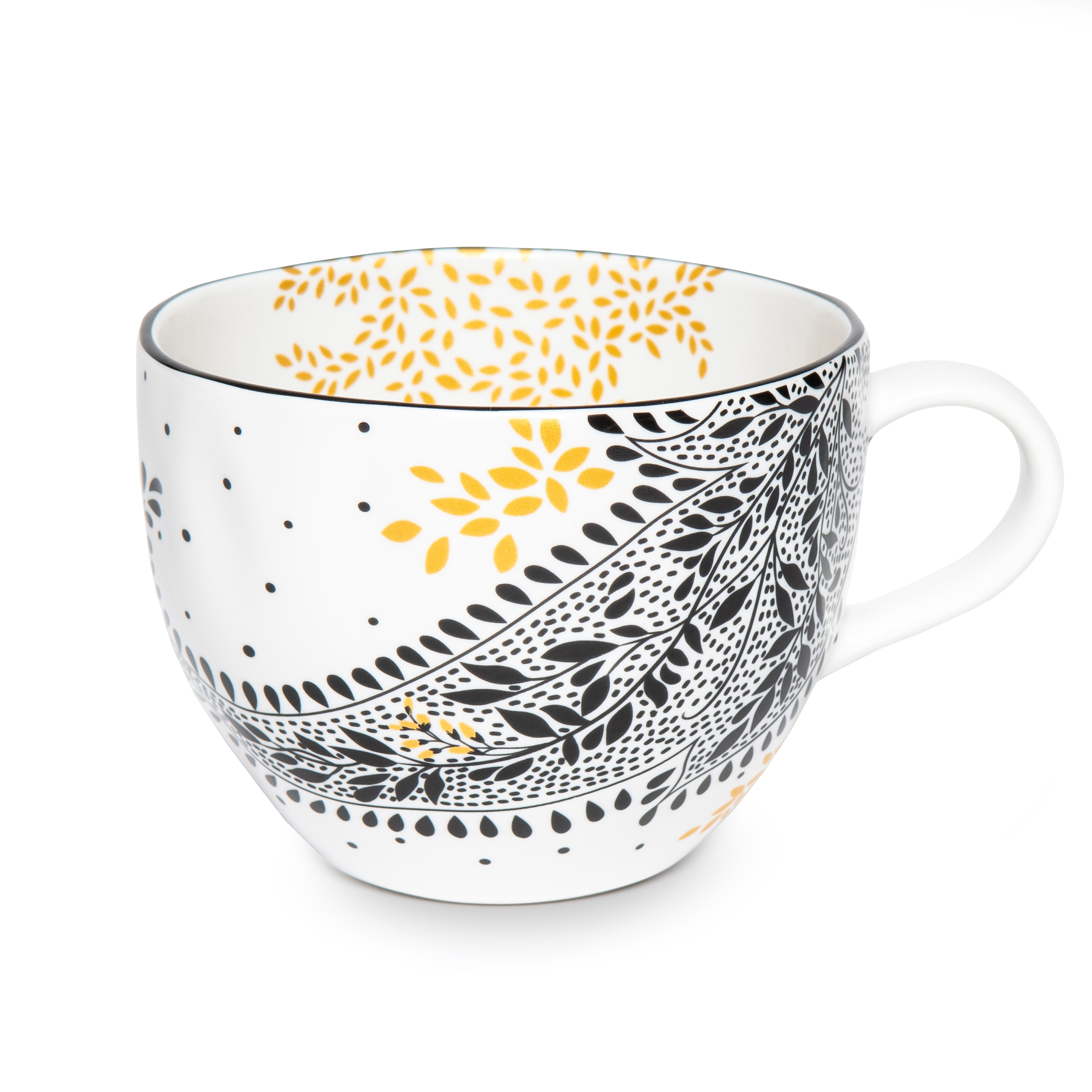 Sara Miller Artisanne Noir Mug, Paisley image number null
